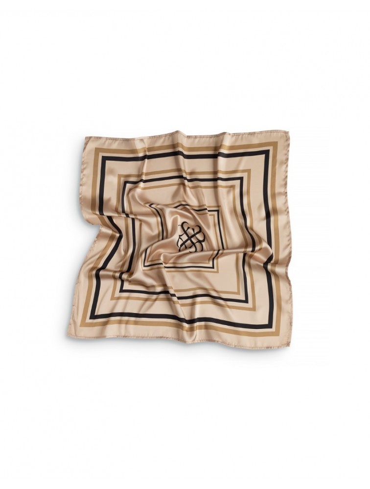 MIX AND MATCH Scarf Beige Logo Μπεζ Μαντήλι